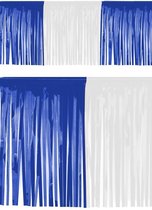 PVC slierten folie guirlande blauw/wit 6 meter x 30 cm BRANDVEILIG