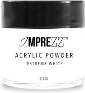 IMPREZZ® acrylpoeder - acrylic powder Extreme White 25 gr. - Wit
