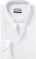 MARVELIS comfort fit overhemd - wit met button-down kraag - Strijkvrij - Boordmaat: 45