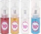 Pomp poeder dust dustspray set 4 kleuren Goud-Zilver-Blauw-Rood 10g dusts.Voeding kleurdusts voor taart. Taartingrediënten en bakspullen kopen.(Tasty Me )