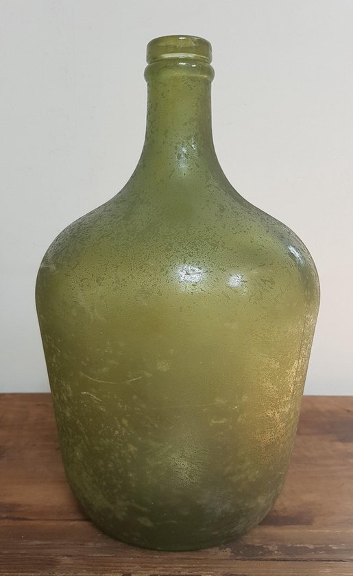 Fles vaas - flesvaas - decoratieve fles - oud groen | bol.com
