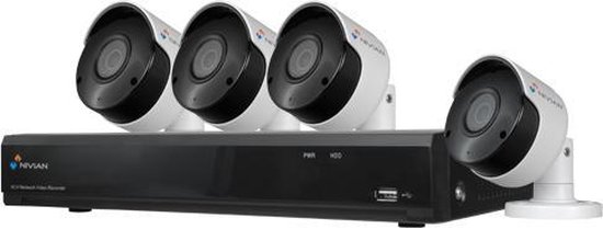 Bewakingscamera set met 6 x 4MP HD ColorSeries Bullet camera - bekabeld Bewakingscamera set met 6 x 4MP HD ColorSeries Bullet camera - bekabeld