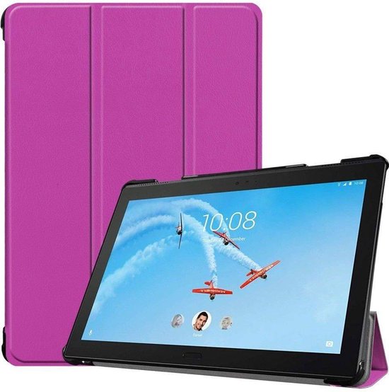 Tablet hoes geschikt voor Lenovo Tab P10 - Tri-fold Book Case - Paars