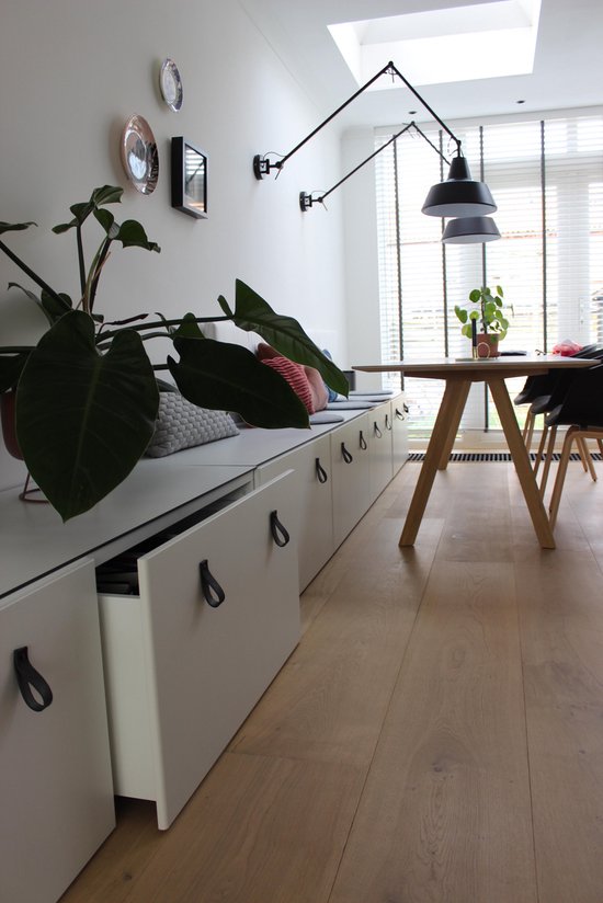 Poignées / Boucle en cuir - 4 pièces - VERT MER - taille XS (12,6 x 2,5 cm) - avec 3 vis de couleur