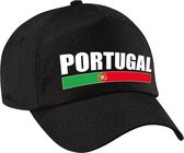 Portugal supporters pet zwart voor jongens en meisjes - kinderpetten - Portugal landen baseball cap - supporter accessoire