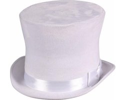 Witte hoge hoed - Luxe Velours
