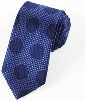 Zijden stropdassen - stropdas heren - ThannaPhum Zijden stropdas donkerblauw met bolmotief