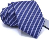 Zijden stropdassen - stropdas heren - ThannaPhum Blauw gestreepte zijden stropdas