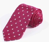 Zijden stropdassen - stropdas heren ThannaPhum Zijden stropdas rood met witte stippen