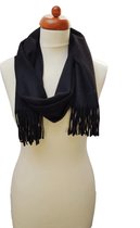cashmere sjaal dames - cashmere sjaal heren - kasjmier sjaal - luxe sjaal  Luxe ThannaPhum Cashmere sjaal 30 bij 164 cm - zwart