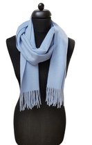 cashmere sjaal dames - cashmere sjaal heren - kasjmier sjaal - luxe sjaal - Luxe ThannaPhum Cashmere sjaal 30 bij 164 cm - licht blauw