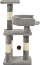 Kattenkrabpaal - Polyester - Grijs - 30 x 30 x 65 cm (L x B x H) - Met Sisal