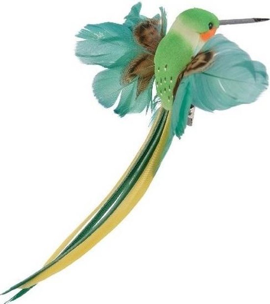 Groene kolibrie vogel decoratie 15 cm op clip - Woondecoraties home deco | bol.com