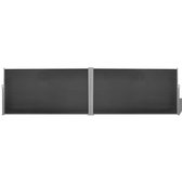 Windscherm - Stof - Stalen frame - Zwart - 160x600 cm (H x B)