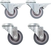 8 st Zwenkwielen met boutgaten 50 mm