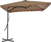 Tuinparasol met stalen paal 250x250 cm taupe