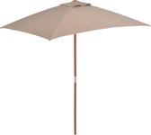 Tuinparasol met houten paal 150x200 cm taupe
