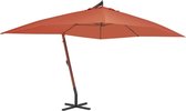 Zweefparasol met houten paal 400x300 cm terracotta