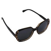 Visionmania Zonnebrillen Dames Vierkant - UV 400 - Zwarte lenzen - Bruin frame