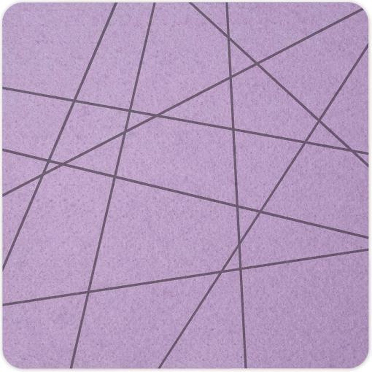 Lijnen vilt onderzetter vierkant - Lila - 6 stuks – 10 x 10 cm - Tafeldecoratie - Glas onderzetter - Cadeau - Woondecoratie - Woonkamer - Tafelbescherming - Onderzetters Voor Glazen - Keukenbenodigdheden - Woonaccessoires - Tafelaccessoires