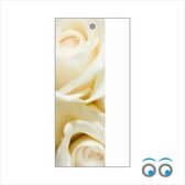 Luxe Bloemenkaartje - Cadeaukaartje - 20 Stuks - Blanco Kaartjes - Witte Roos - 10x5cm - Met Boorgaatje