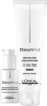 L'oreal steampod set dik haar 1 smoothing creme+ 1protecting concentrate serum