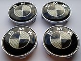 Naafdoppen carbon 68mm voor BMW [centercaps - naafkappen - naafdeksel - wieldop - velgdop - logo - embleem]