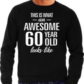 Awesome 60 year - geweldige 60 jaar cadeau sweater / trui zwart heren -  Verjaardag cadeau / kado sweater M