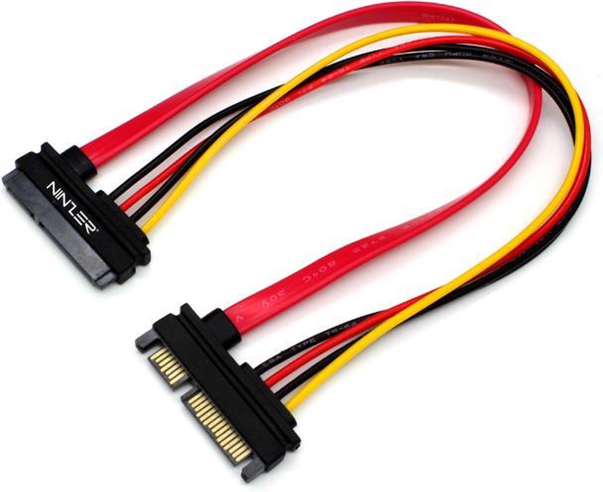 Ninzer SATA verlengkabel Power en Data SATA 7pins + 15pins 35 CM bol