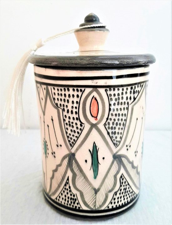 Authentieke handgemaakte en handbeschilderde Marokkaanse kleurrijke  keramiek pot met... | bol.com