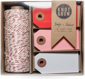 Koord in pakket - Rood natuur - Knot & Bow - 31delig