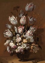 Kit point de croix MyHobby - Nature morte aux fleurs (Bollongier) 50 × 70 cm - Tissu Aida 5,5 points / cm (14 unités)