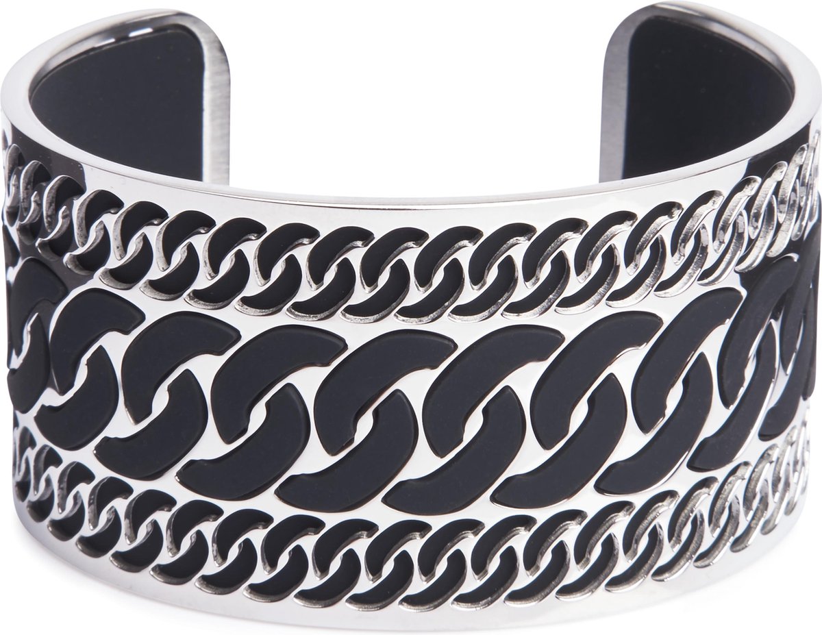 Rubz bangle in antique silver met 2 extra gekleurde bandjes