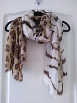 Sjaal Mila panterprint bruin beige