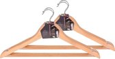 Kledinghangers hout met broeklat - Set van 6 - Kleding ophangen