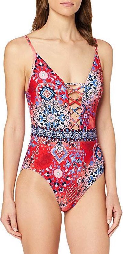 Seafolly Free Spirit - Badpak Sexy Stretch SALE - V Neck Laced Maillot -  Maat 36 (S) | bol.com