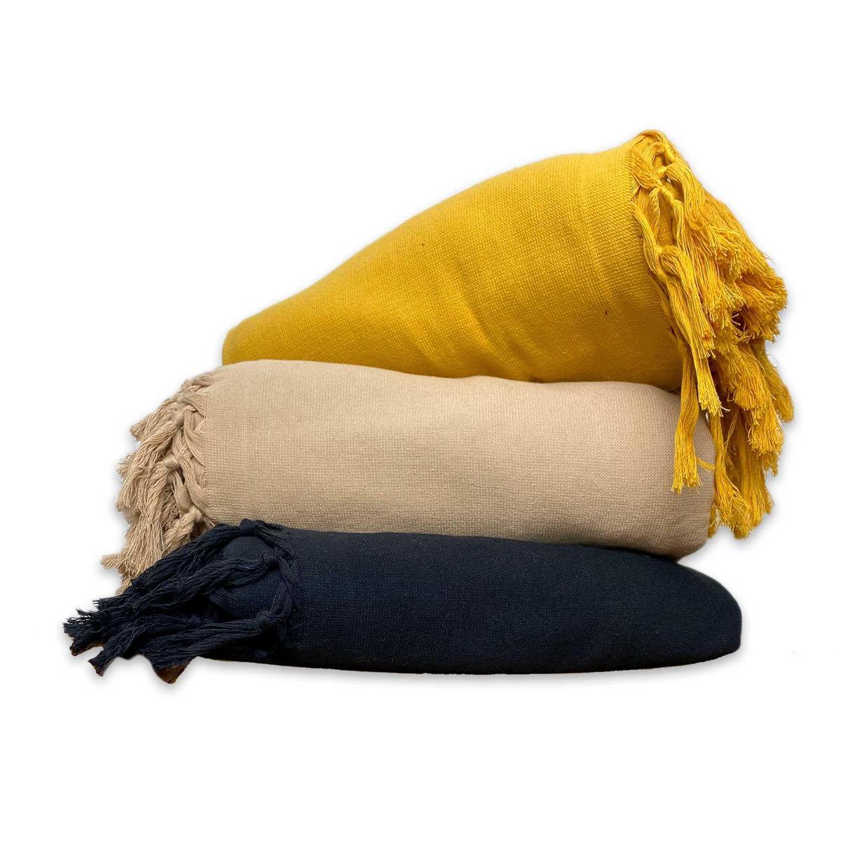 Hamamdoek Dubbelzijdige Kikoydoek & Badstof - Trendy Hammamdoek - 100% Katoen - 95 x 175 cm - Hemelsblauw blauw