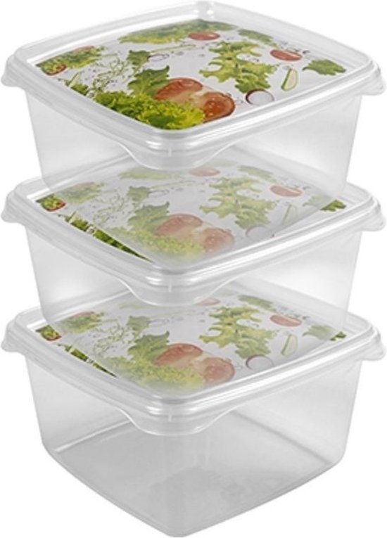 6x Contenants alimentaires / de conservation 1,3 litre plastique / plastique transparent - HermeticGo - Contenants de conservation des aliments hermétiques / hermétiques - Mealprep - Conserver les repas