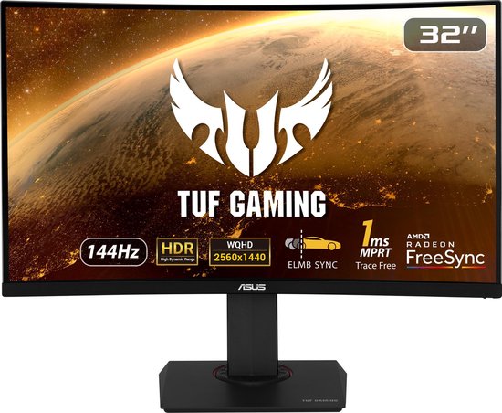 ASUS TUF VG32VQ - QHD VA Curved 144Hz Gaming Monitor - 32 Inch