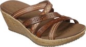 Skechers Beverlee Tiger Posse sandalen met sleehak cognac - Maat 38