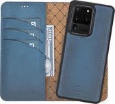 Bouletta geschikt voor Samsung S20 Ultra Uitneembare leder hoesje - Midnight Blue