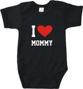 Baby Rompertjes I love Mommy - Romper korte mouw Zwart - Maat 50/56 - Voor Mama - Moederdag - Valentijn - Babygeschenk - Baby kado - Romper - Babyshower