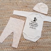 MM Baby rompertje met tekst eerste vaderdag papa cadeau geboorte meisje jongen set met tekst aanstaande zwanger kledingset pasgeboren unisex Bodysuit | Huispakje | Kraamkado | Gift