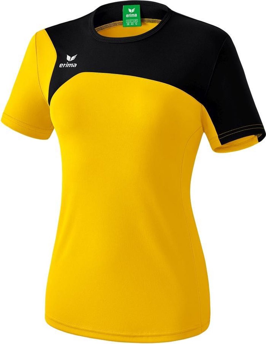 Erima Club 1900 2.0 T-Shirt Dames Geel-Zwart Maat 36