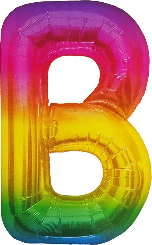 Folieballon Letter B Yummy Gummy Rainbow 34 Inch / 86 Cm