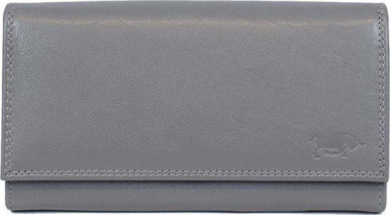 Portefeuille En Cuir Arrigo Avec Fermeture À Pression Pour Petit Changement Portefeuille Portefeuille Femme Gris