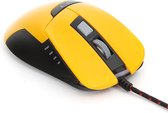 VARR OM-270 6 knops Gaming Mouse 1200-1600-2400-3200DPI geel met anti=zweet coating en multi-color LED verlichting