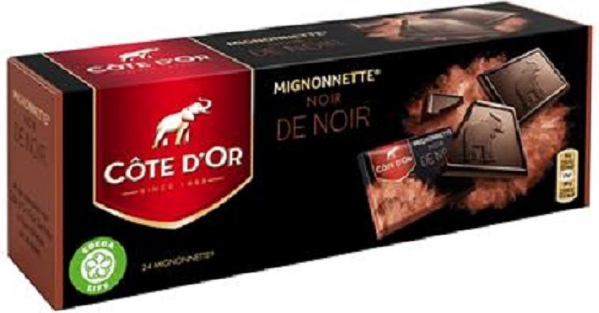 COTE D'OR Mignonnettes de chocolat au lait 24 pièces 240g pas cher 