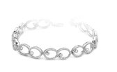 Silver Rose -BR2043W -Armband -925 Zilver gerodineerd -Cubic Zirkonia-18.5 + verlengstuk