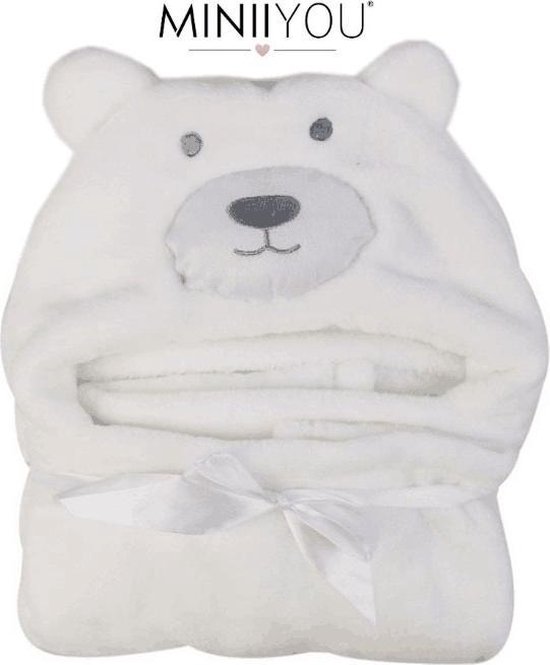 Serviette Bébé à capuche avec capuche blanche | Garçon fille | couverture  polaire ours... | bol.com